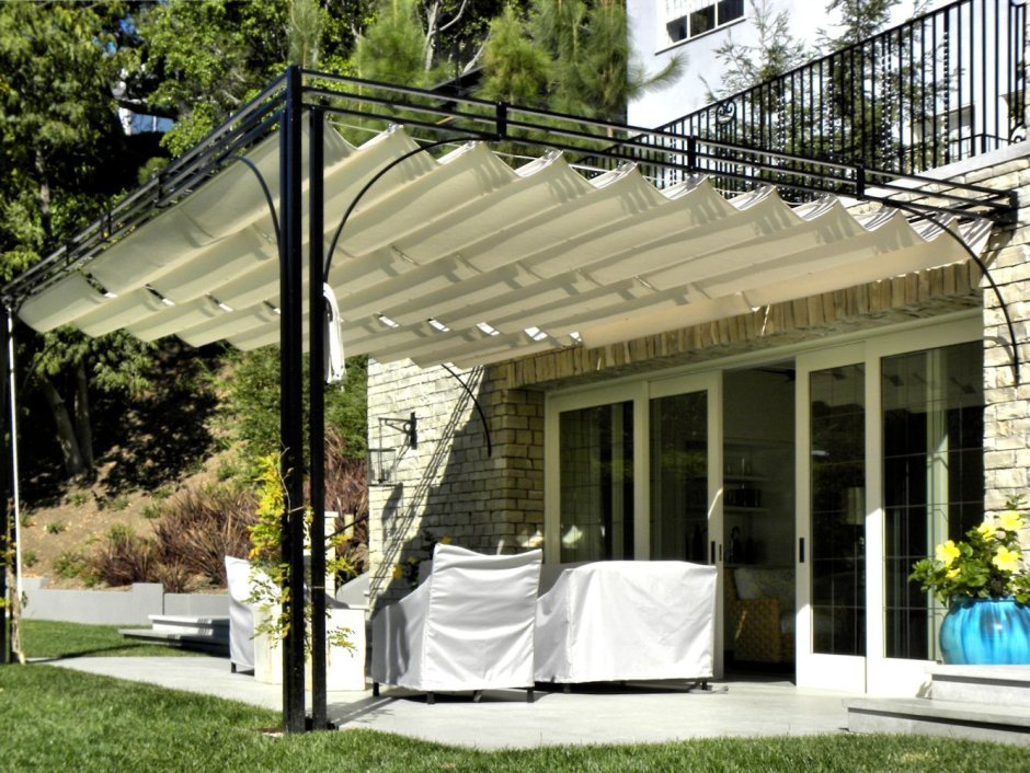 Парящий навес тканевый