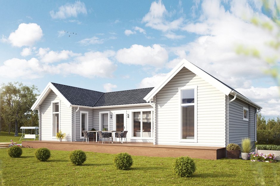 Белый дом из клееного бруса проэкт