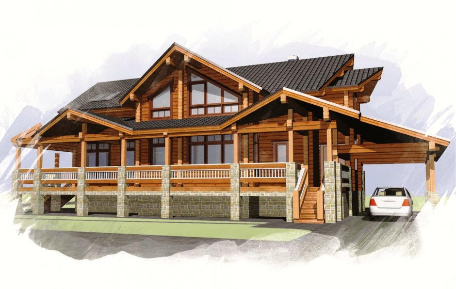 Белый дом из клееного бруса