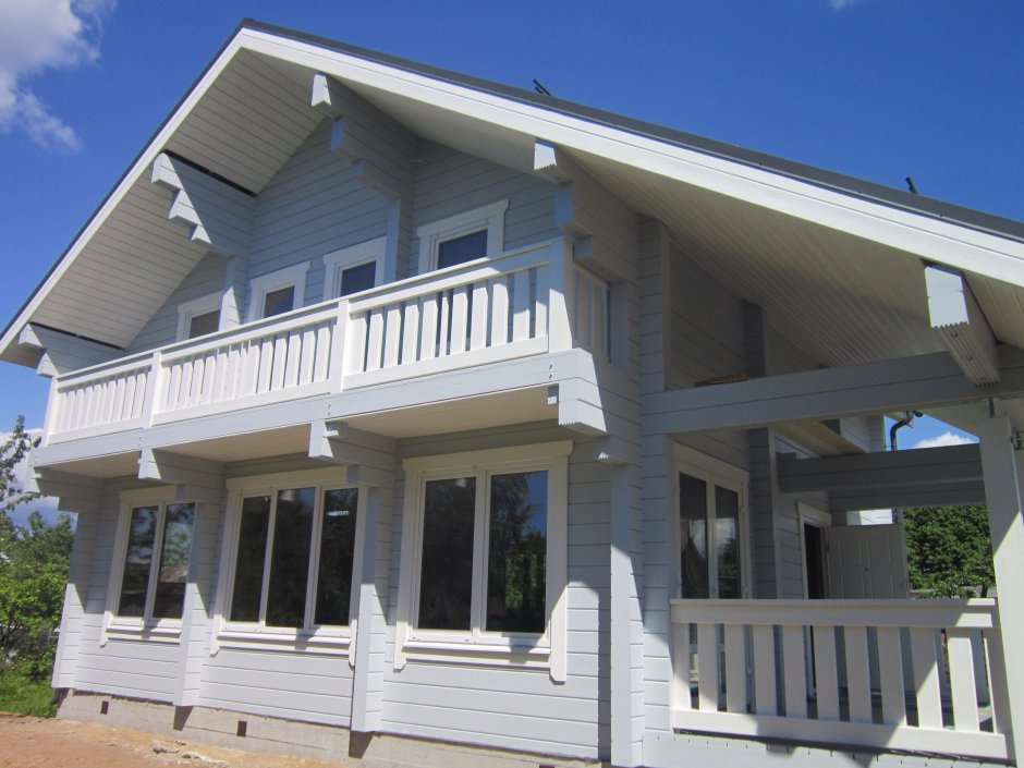 Белый дом из бруса