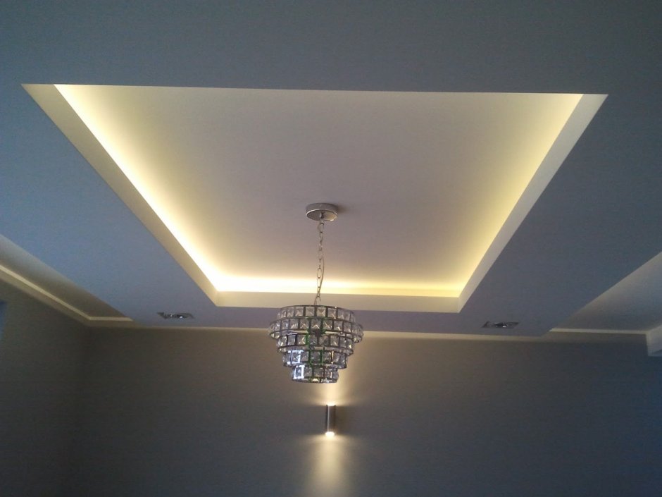 Потолок из гипсокартона с подсветкой