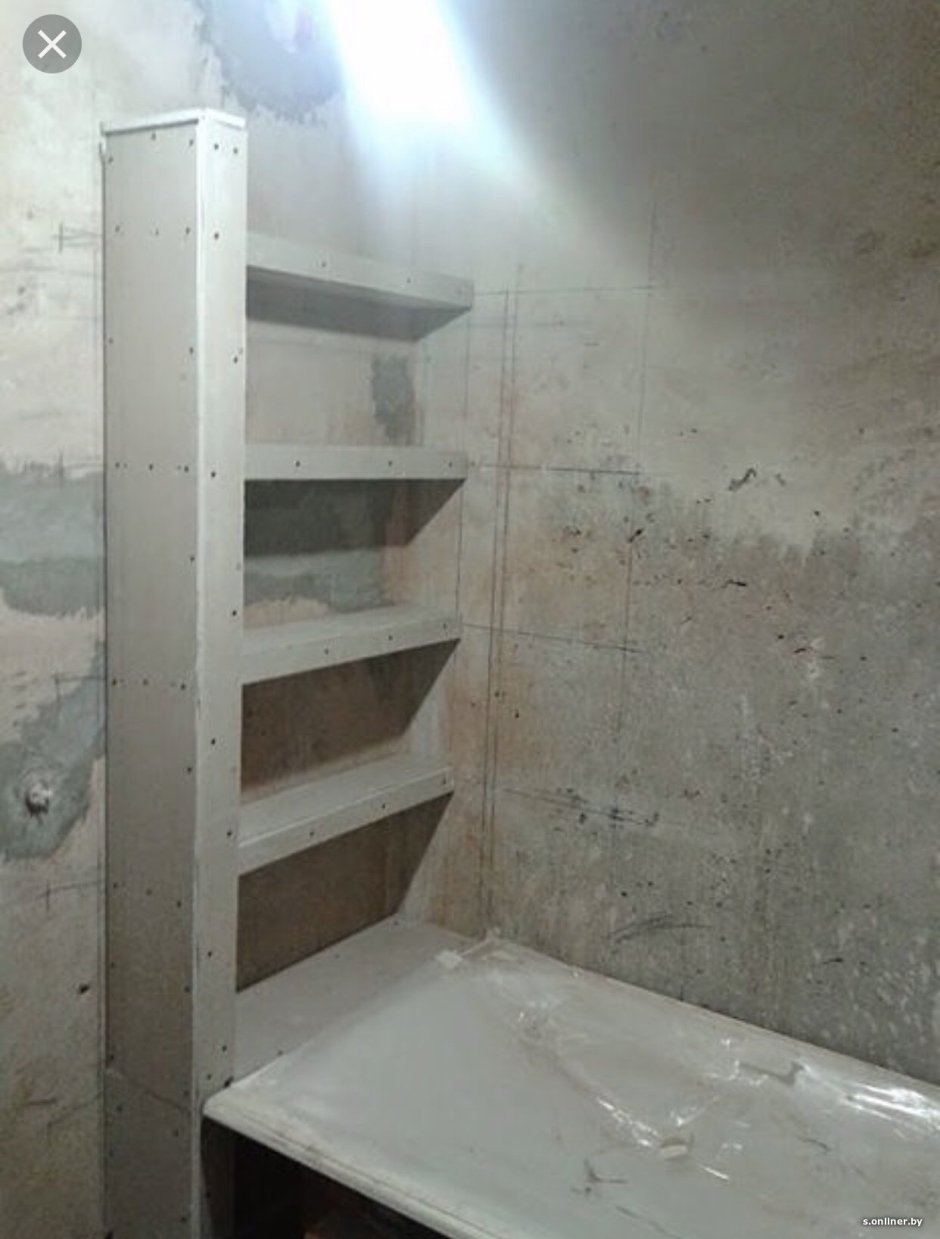 Горизонтальный короб в ванной