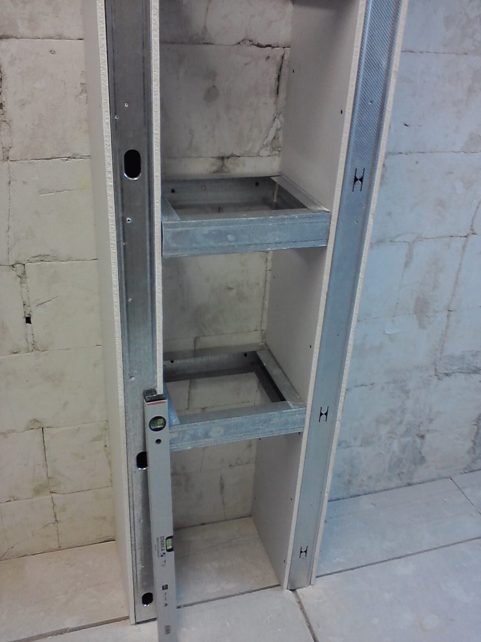 Короб для труб в ванной из гипсокартона