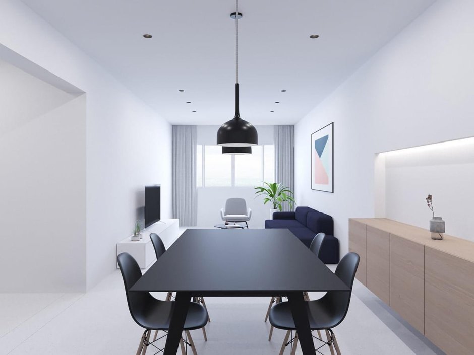 Светильники над столом в стиле минимализма