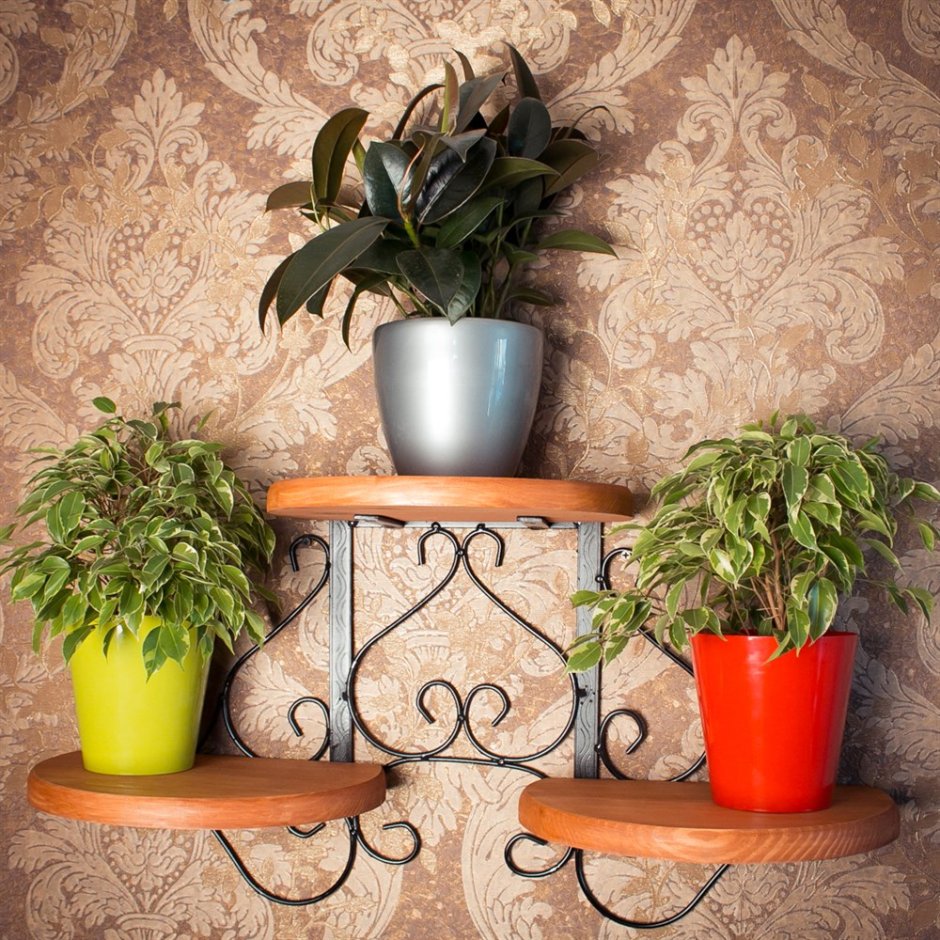 Полки для цветов на стену