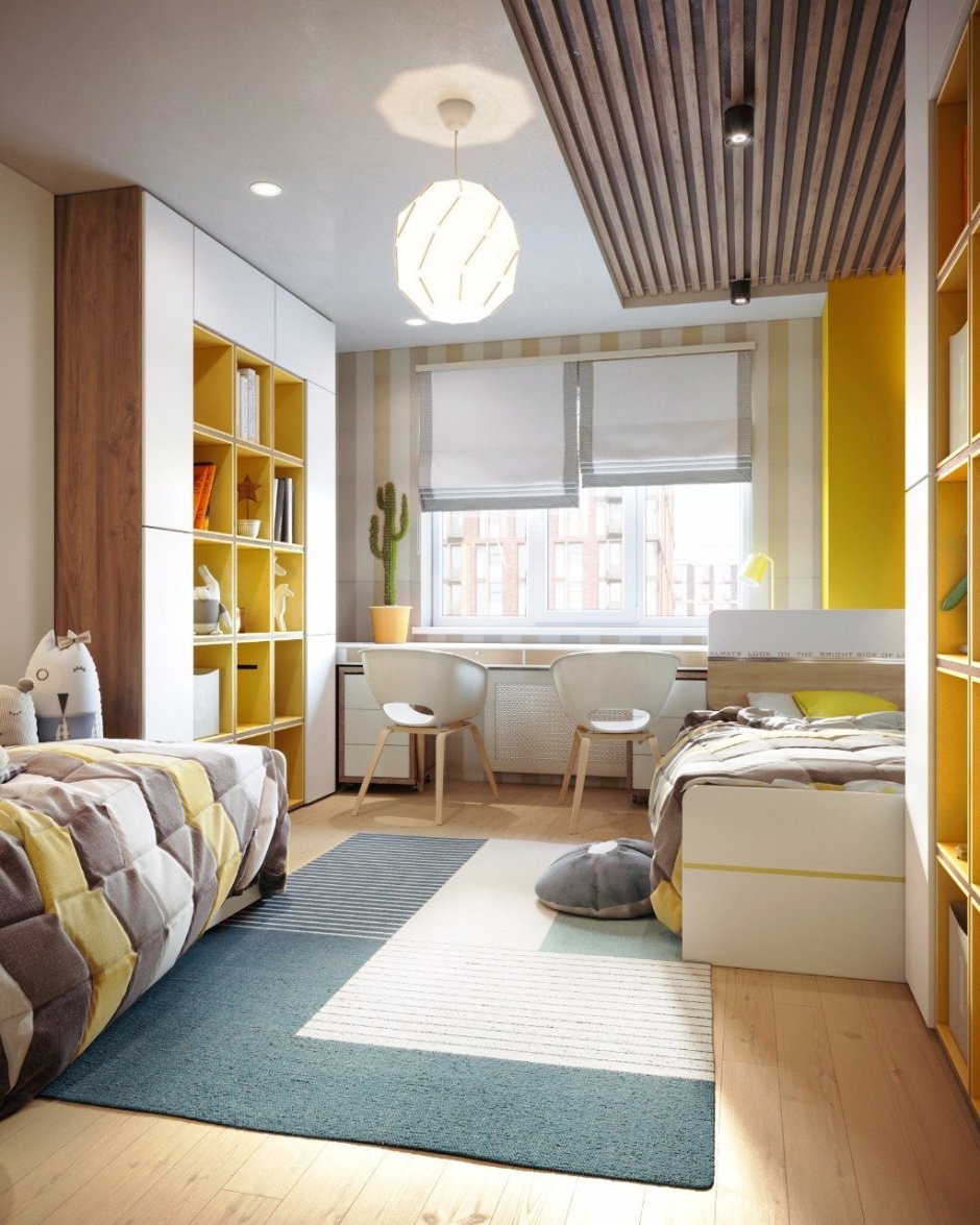 Интерьер узкой комнаты