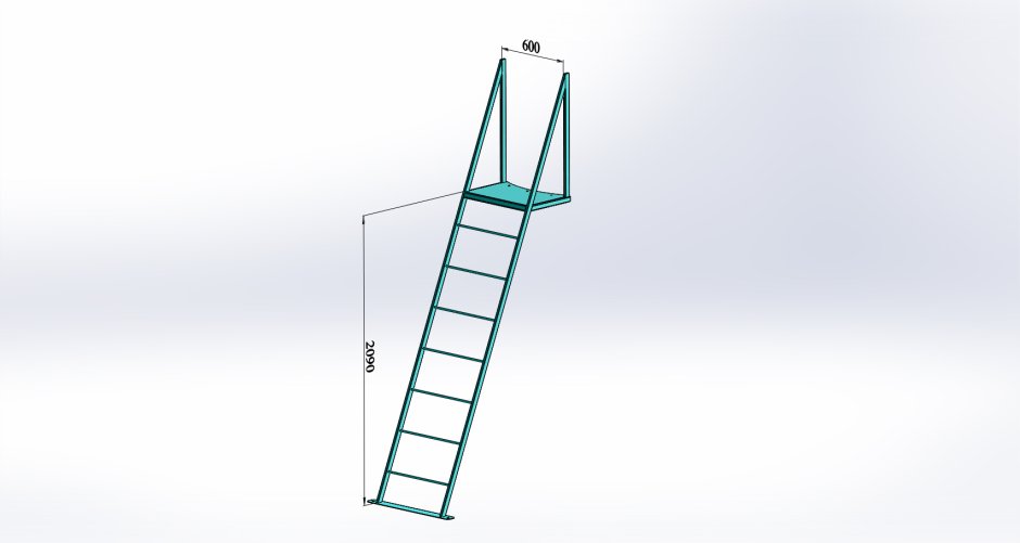Приставная лестница из профильной трубы 20х40