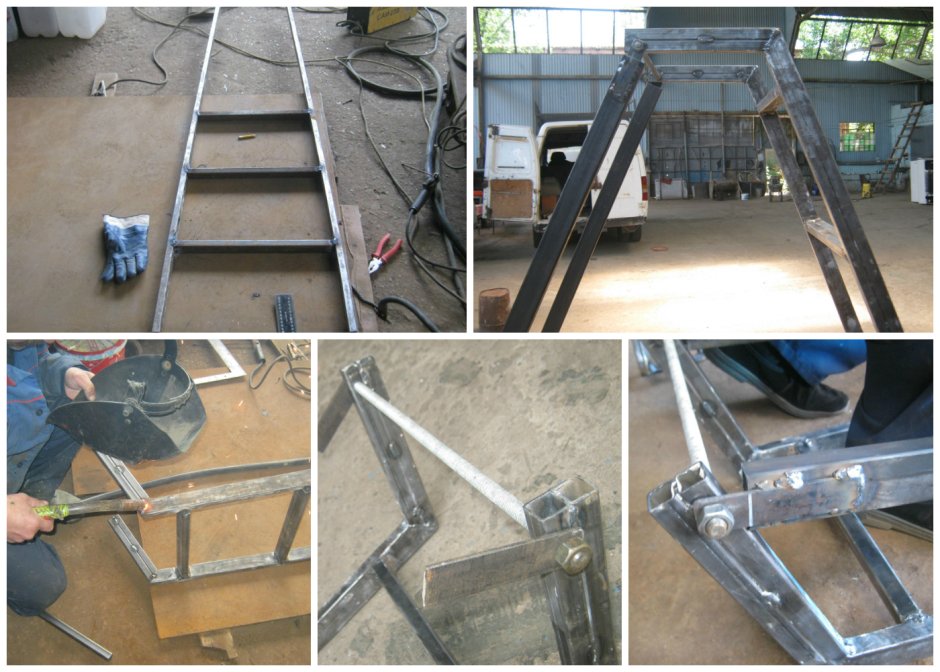 Приставная лестница из профильной трубы 25х25