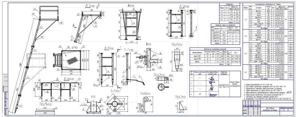 Металл лестница чертеж сварных