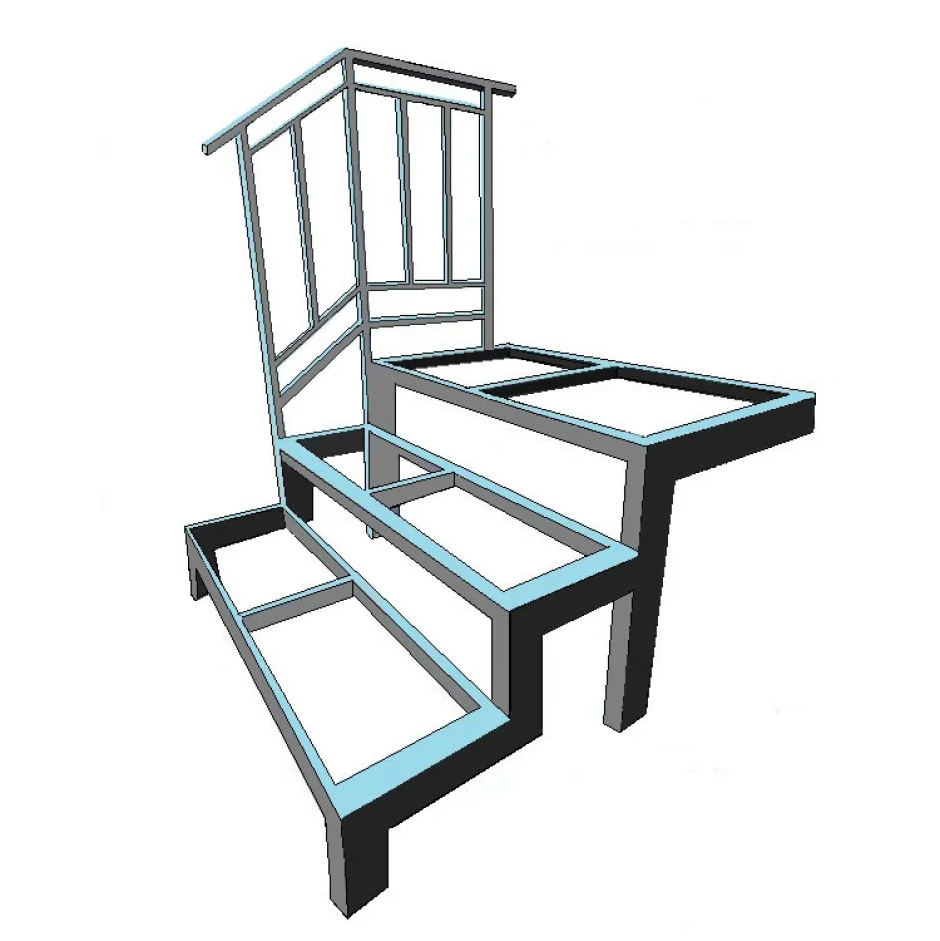 Крыльцо на металлическом каркасе