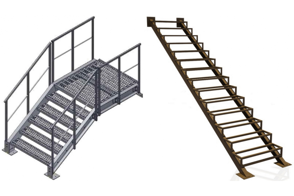 Лестница из профильной трубы 80х40 чертеж