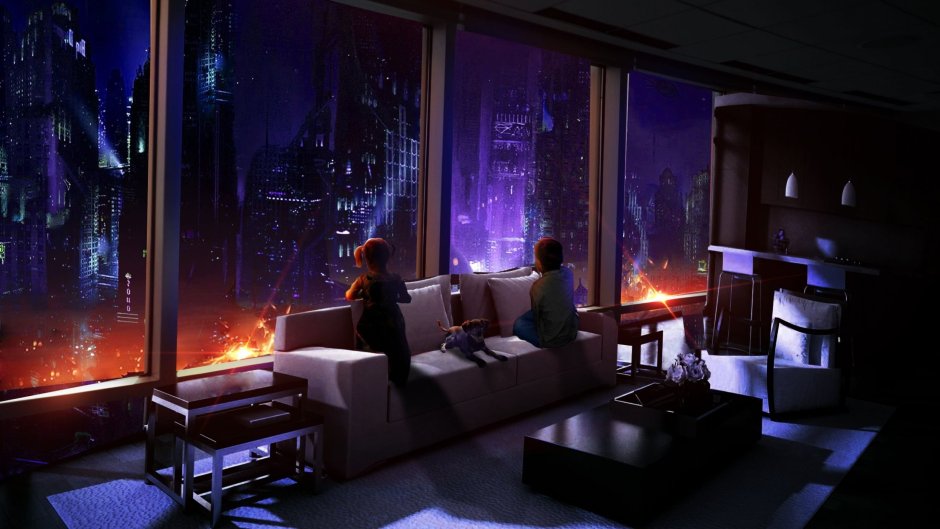 Ламповая атмосфера в комнате