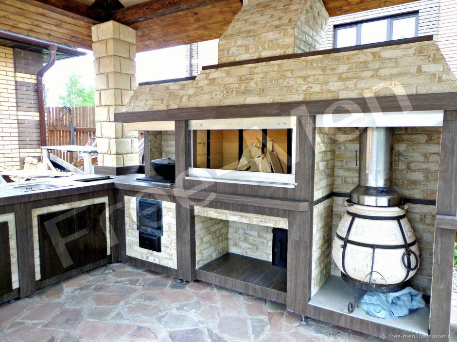 Мангальная зона зона барбекю ,с тандыром