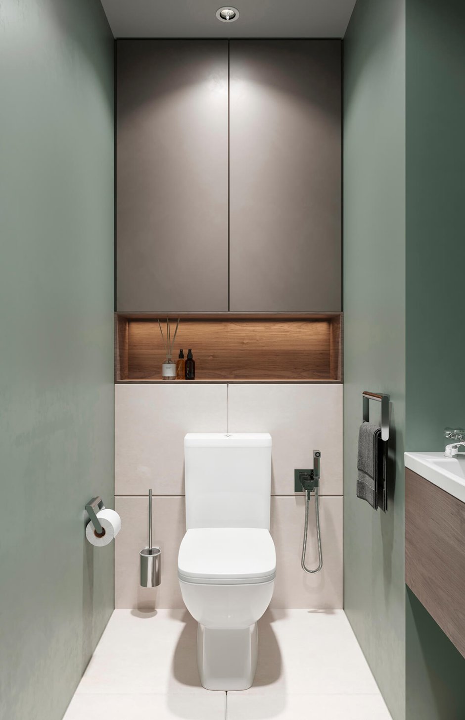 Ниши в ванной над инсталляцией