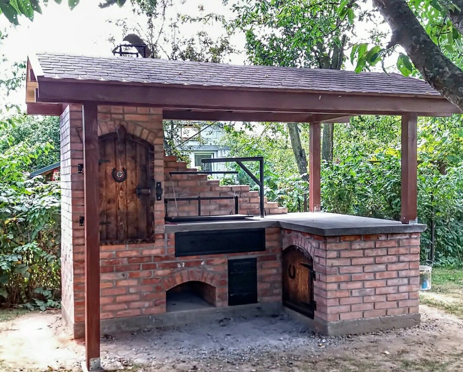 Летняя кухня с печкой