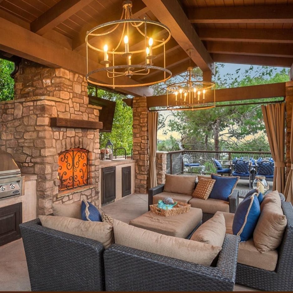 Беседки патио зона с мангалом