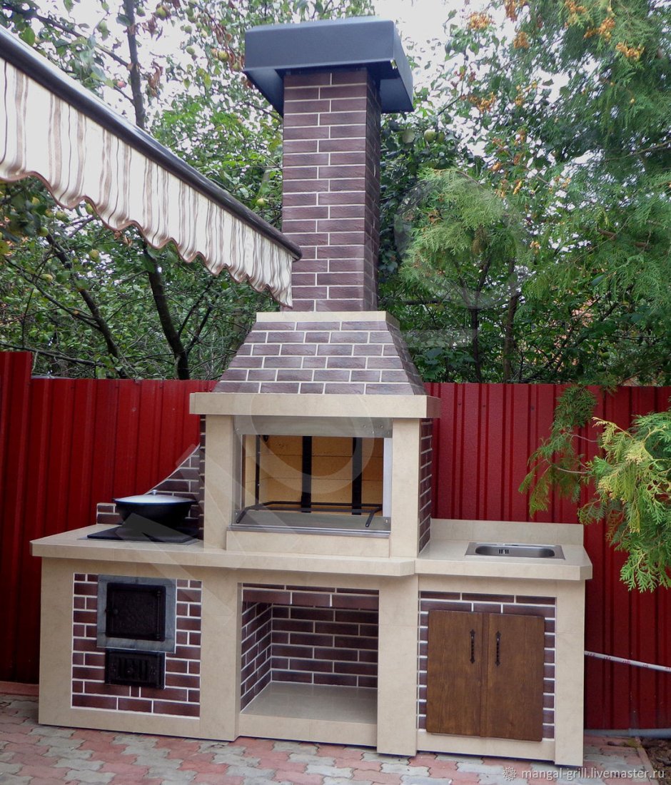 Комплекс барбекю мангал казан коптильная