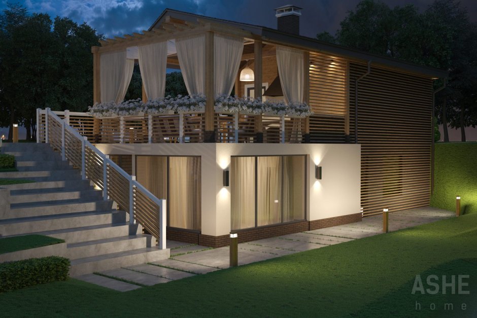 Двухэтажная беседка