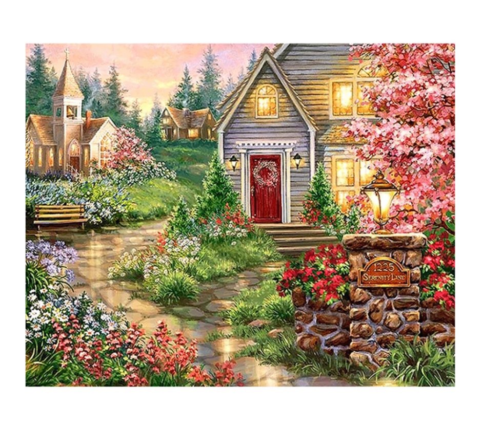 Сказочный домик с цветами