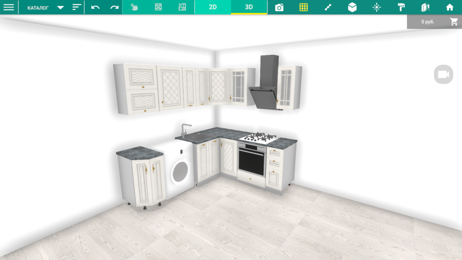 3д проект кухни