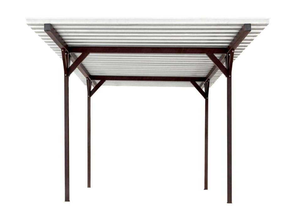 Односкатный навес из профильной трубы 80*80