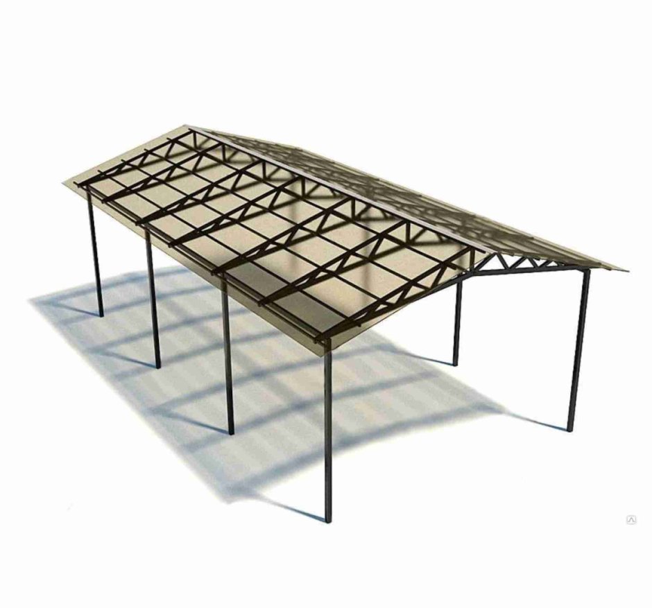 Навес с профильной трубы односкатный 80*40*3мм