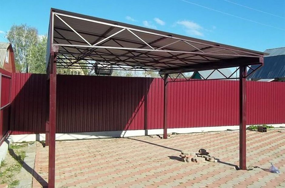 Металлопрофиль на односкатный навес