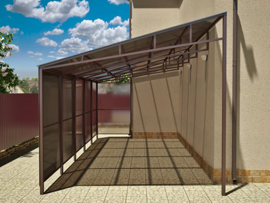 Навес у забора