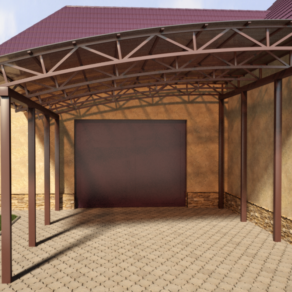 Эскиз односкатного навеса