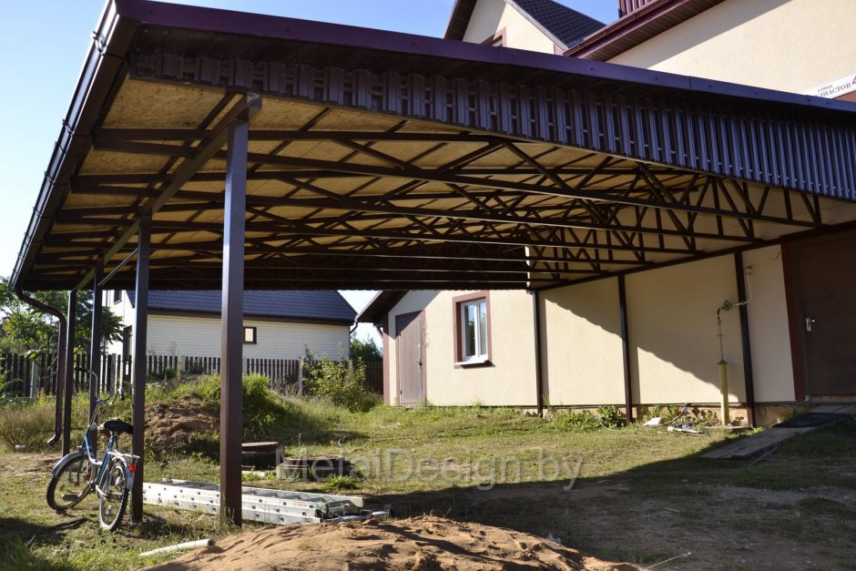 Навес односкатный 5х5 чертеж