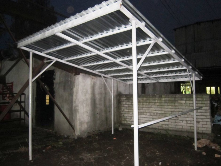 Автонавес односкатный 6х6 чертеж