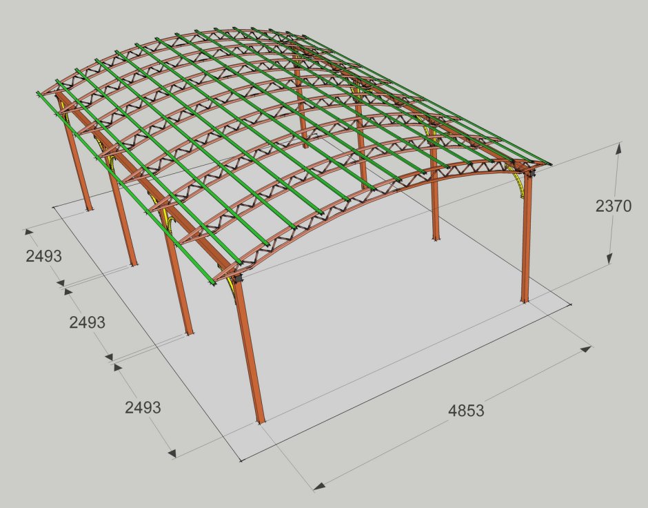 Односкатный навес 8500*6500