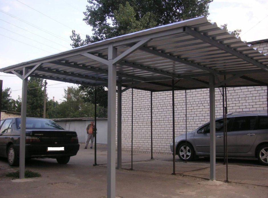 Навес односкатный 6х6 металл