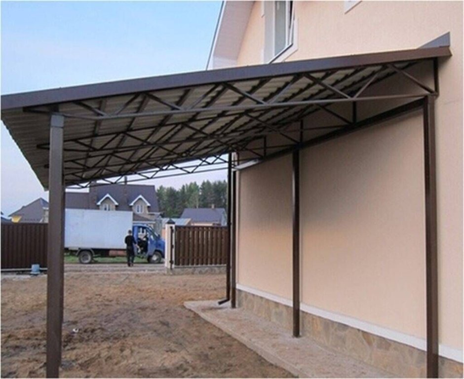Навес из профильной трубы