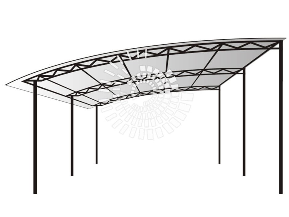 Автонавес односкатный 6х6 чертеж
