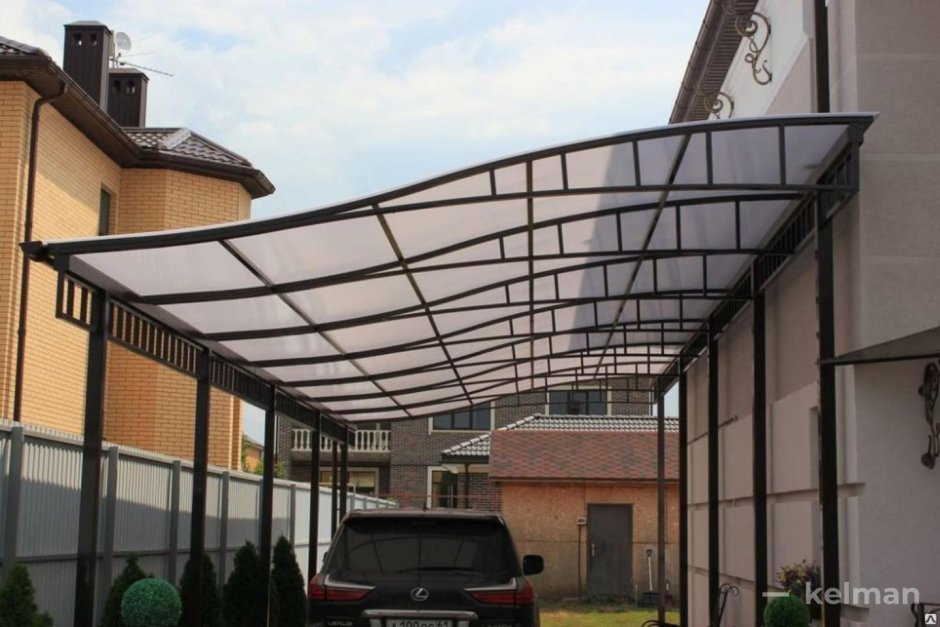 Двухскатный навес из профильной трубы чертежи