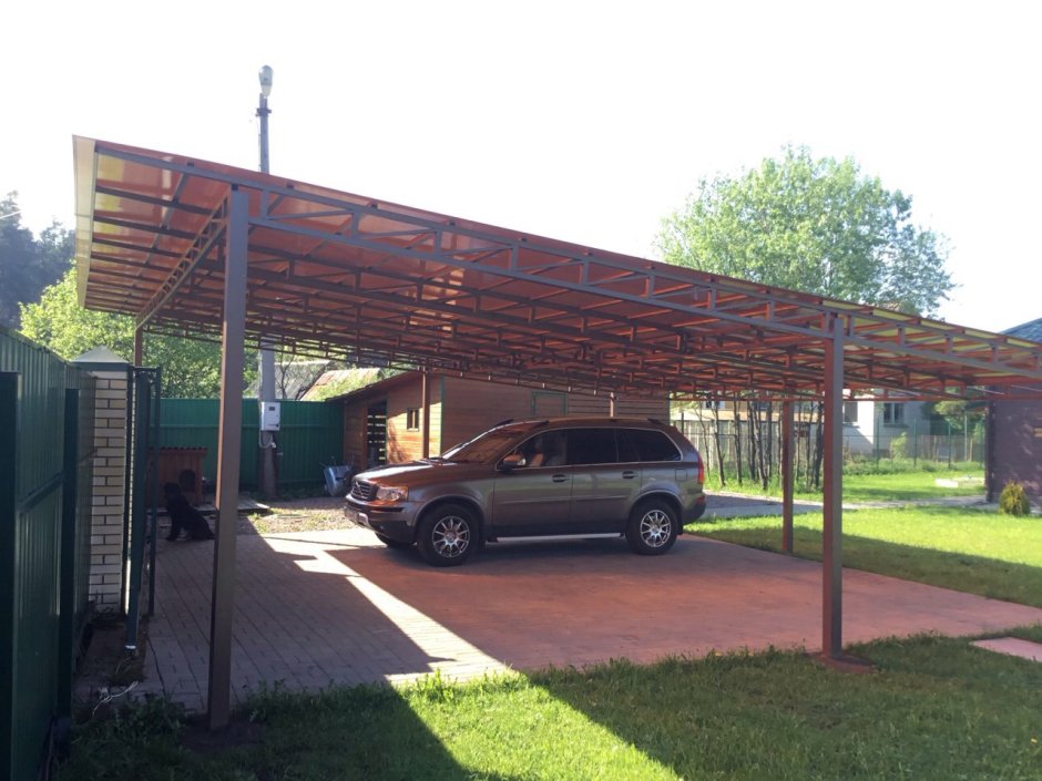 Чертеж металлического навеса 6м