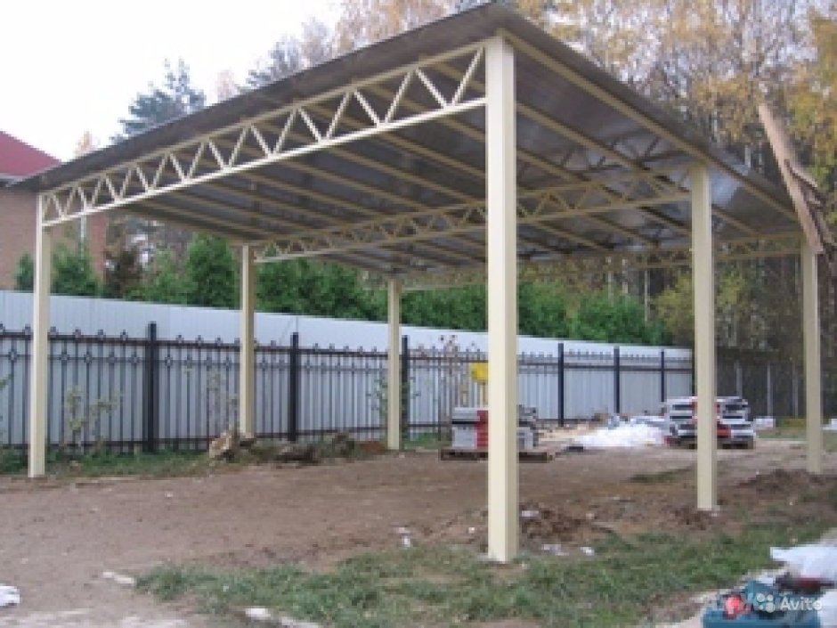 Навес из поликарбоната 8х4