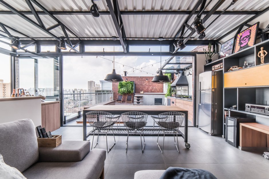 Пергола в стиле лофт