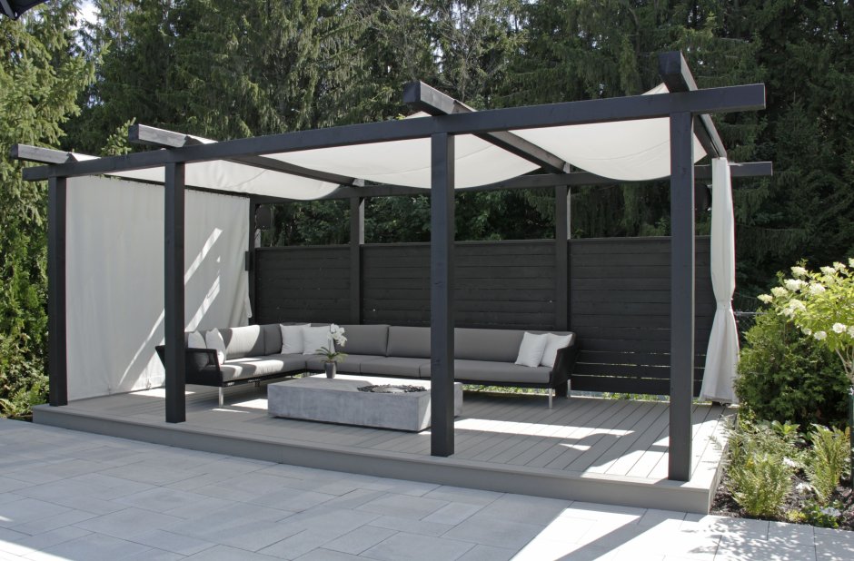 Пергола металл плоская крыша