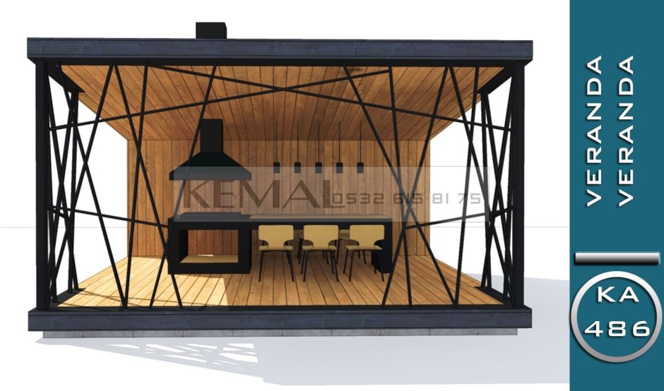 Беседка в стиле Минимализм из металла