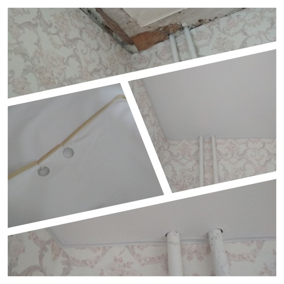 Обход трубы натяжной потолок