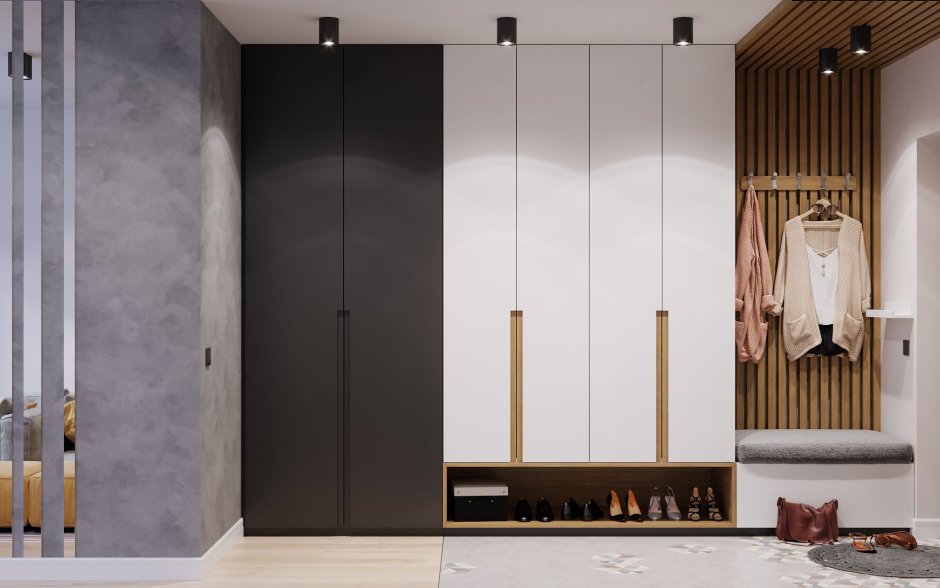 Шкаф в прихожую с жалюзийными дверьми