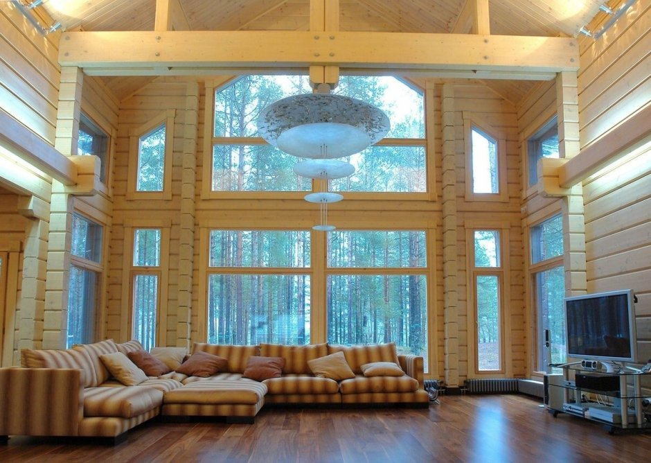Дом из клееного бруса интерьер второй свет