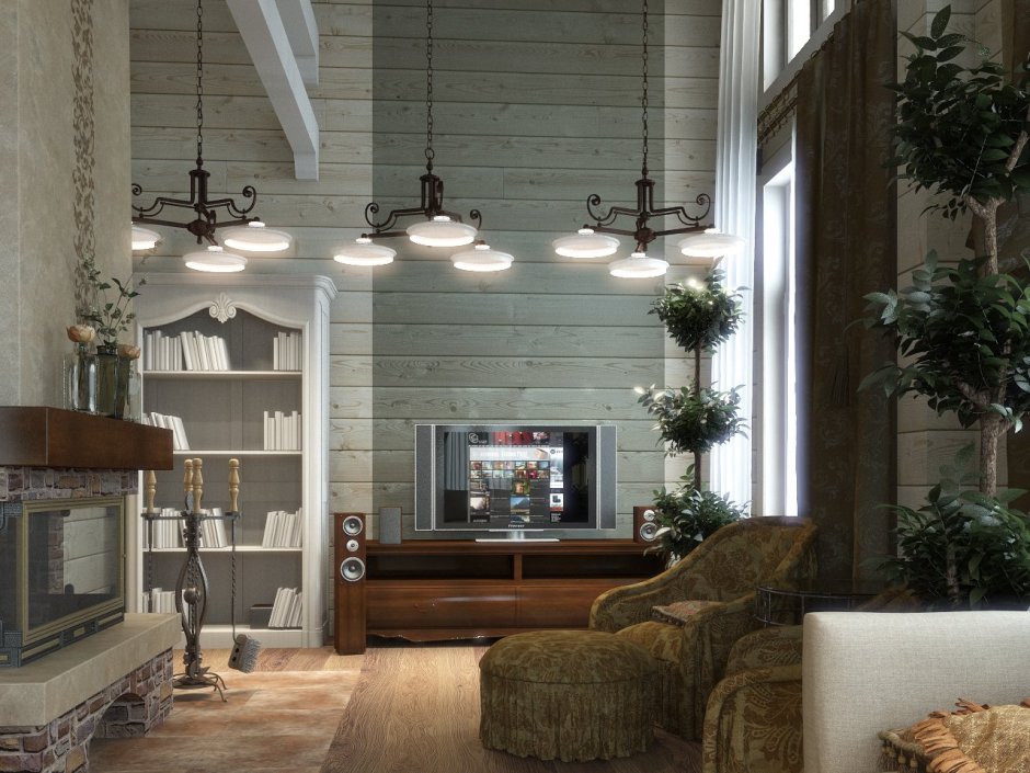 Дом из клееного бруса интерьер в американском стиле