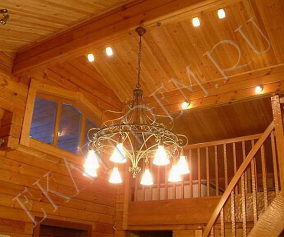 Светильники в деревянном доме из бруса