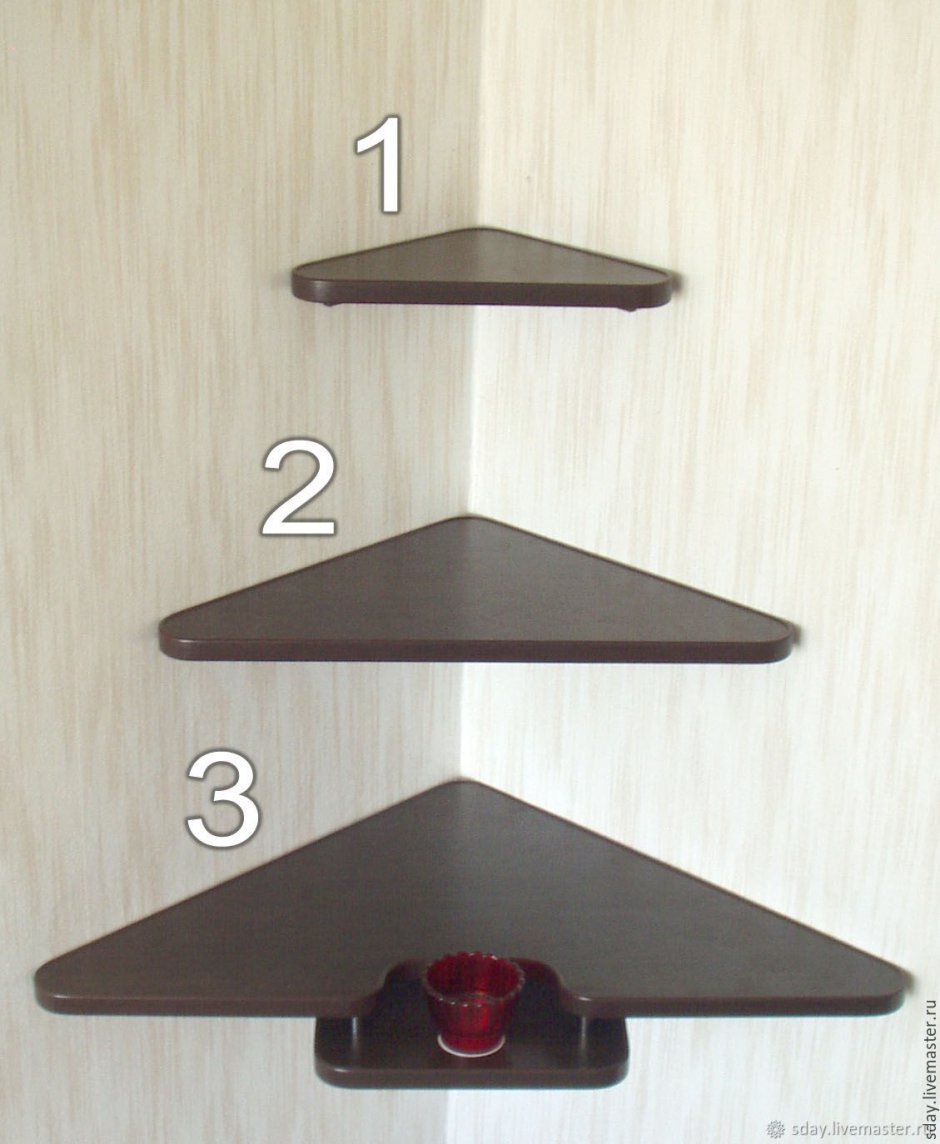 Черные угловые полки в комнату