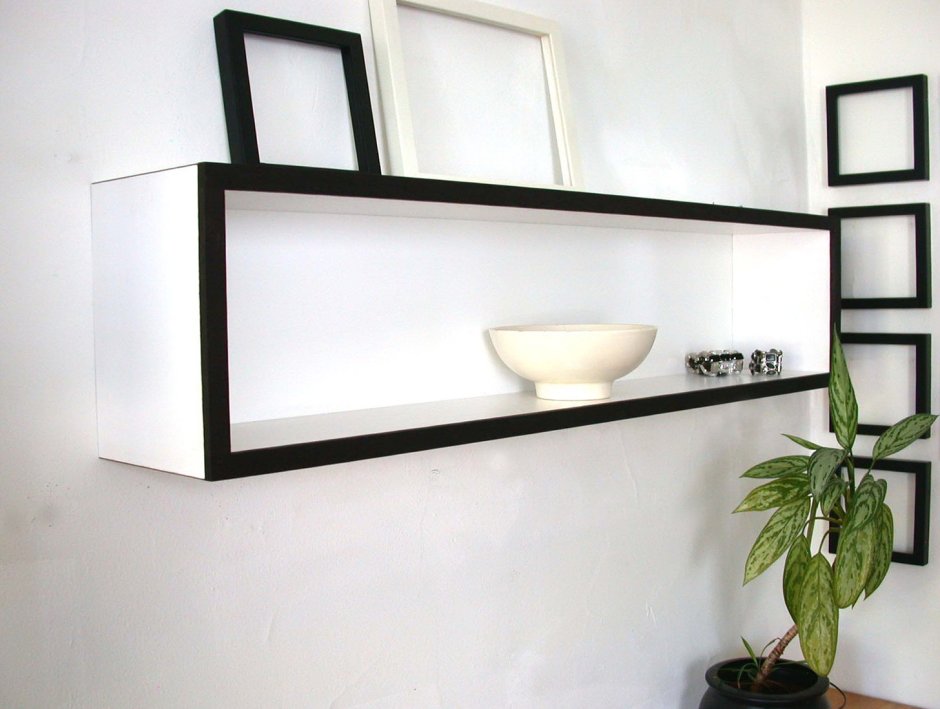Черные полки на стену