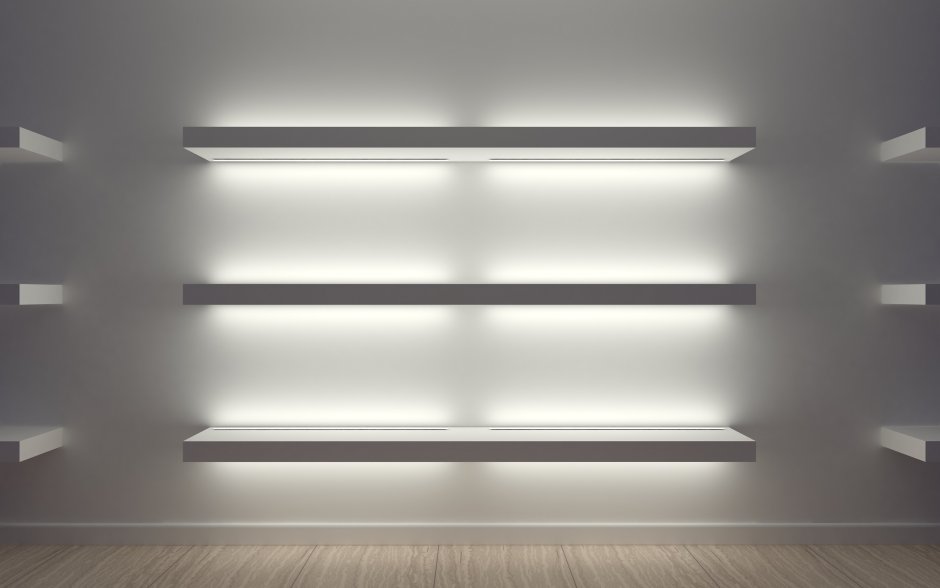 Скрытая подсветка полок