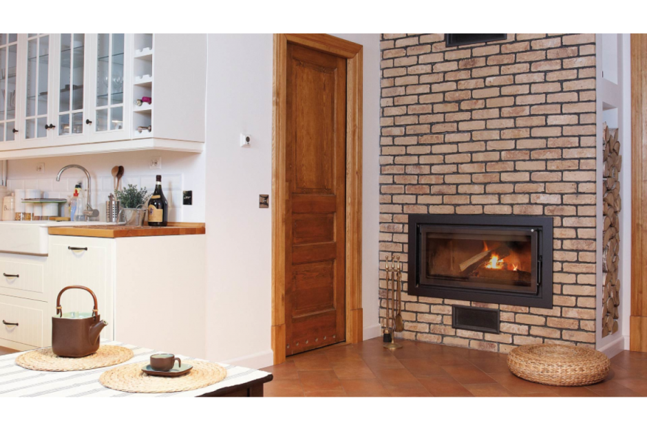 Отделка камина клинкерной плиткой